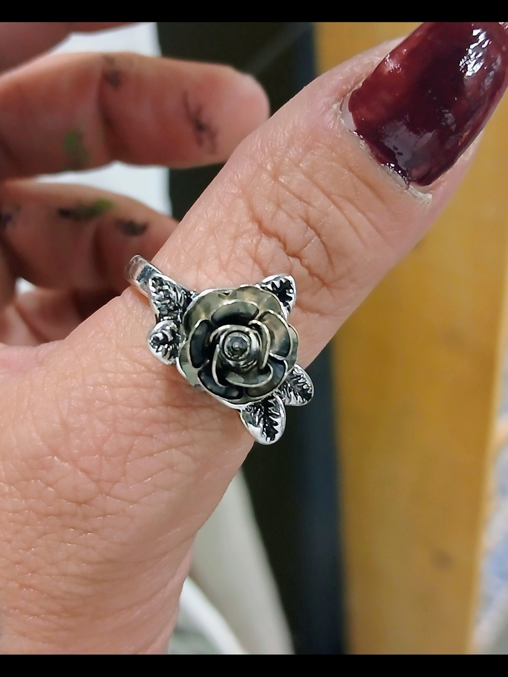 Sterling Silver Rose Flower Ring - Silver